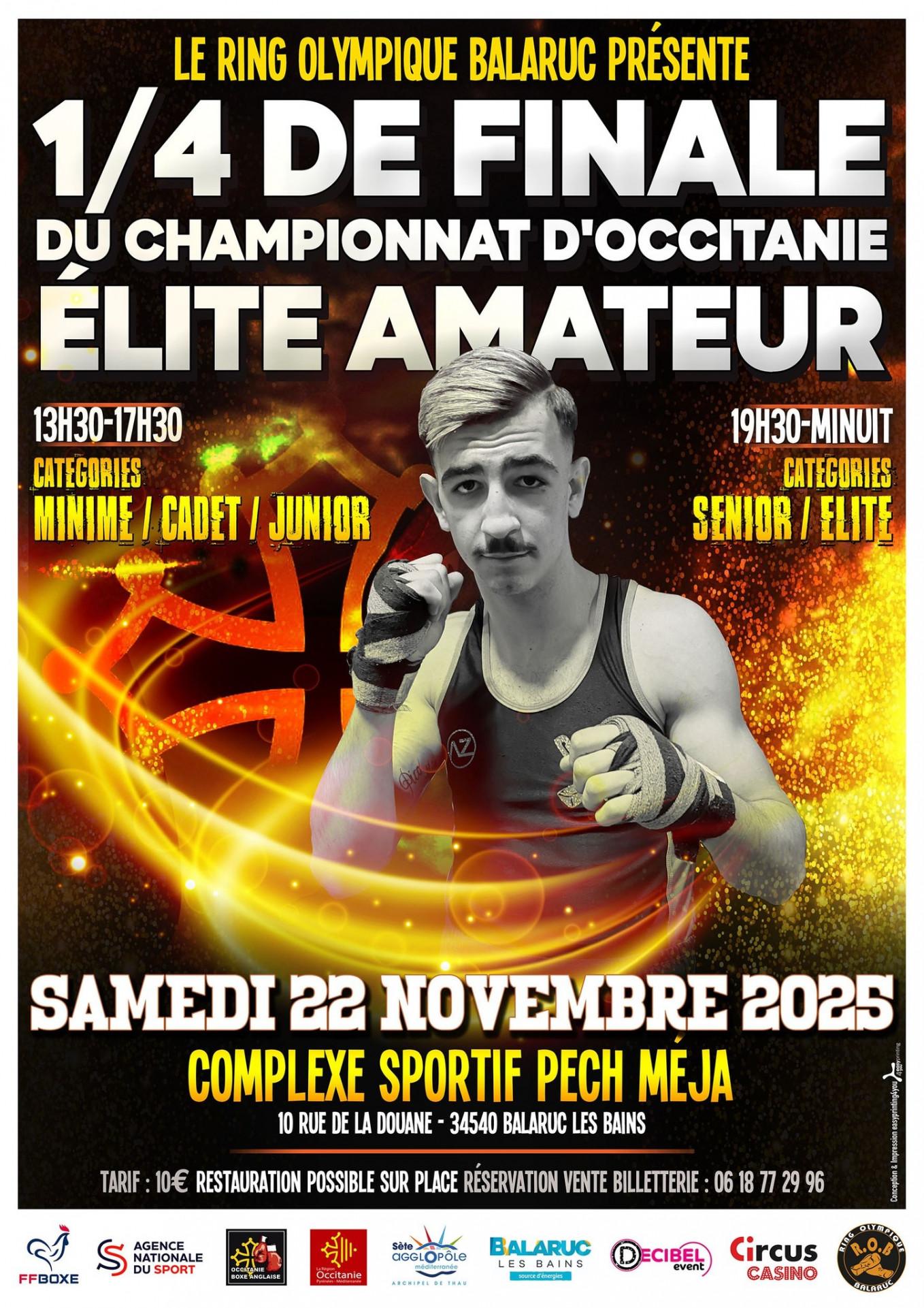 1/4 DE FINALE DU CHAMPIONNAT D’OCCITANIE – ÉLITE AMATEUR
